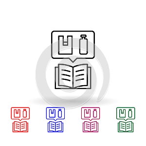 Ecology, book, plastic multi color icon. Simple thin line, outline vector of no plastic icons for ui and ux, website or mobile