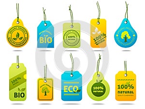 Ecology Cardboard Labels vector design illustration