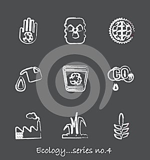 Ecology chalkboard icons...series no.4