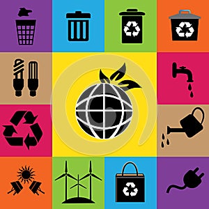 Ecology colorful icons