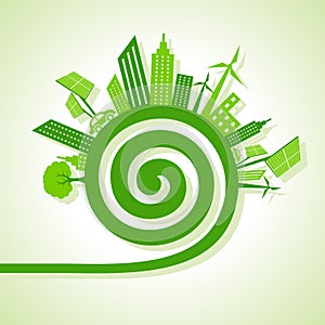 Ecology Concept - eco cityscape with spiral design