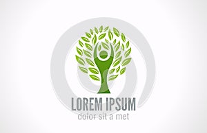 Ecology concept. Eco Green Tree logo template.