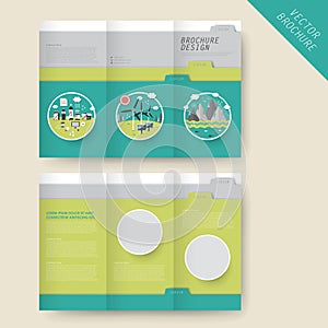 Ecology concept tri-fold brochure template