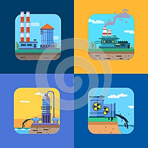 Ecology Concept Vector Icons Set for Environment.
