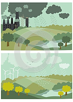 Ecology Concept Vector Illustration for