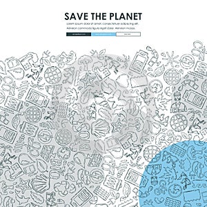 Ecology Doodle Website Template Design