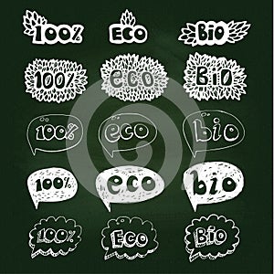 Ecology doodles icon set