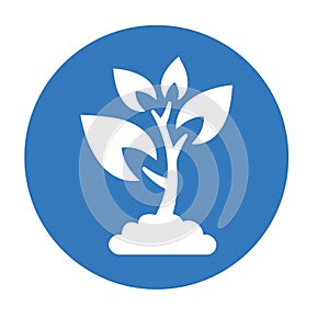 Ecology, drop, eco, environment, leaf, nature, plant icon. Blue vector design.