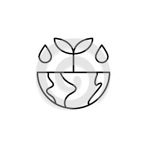 ecology, earth day, earth, sprout icon. Element of mother earth day icon. Thin line icon for website design and development, app