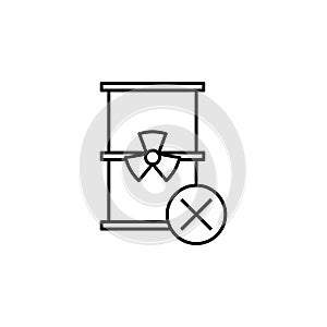 ecology, earth day, oil barrel, cross icon. Element of mother earth day icon. Thin line icon for website design and development,