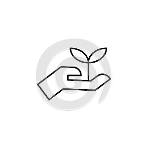 ecology, earth day, sprout, hand icon. Element of mother earth day icon. Thin line icon for website design and development, app