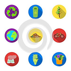 The ecology of the earth, the problems of ecology, ways to combat the ravages.Bio and Ecology icon in set collection on