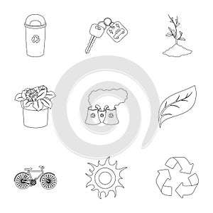 The ecology of the earth, the problems of ecology, ways to combat the ravages.Bio and Ecology icon in set collection on