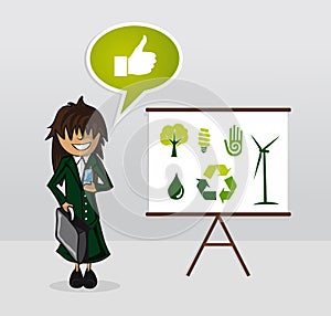 Ecology energy businesswoman