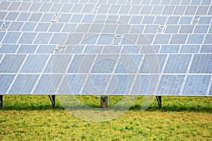 Ecology energy farm with solar panel battery field