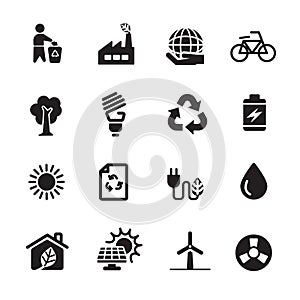 Ecology energy icon set, vector eps10
