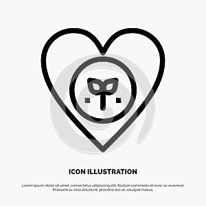 Ecology, Environment, Favorite, Heart, Like Line Icon Vector