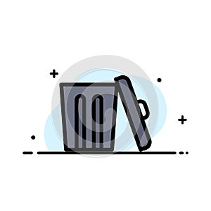 Ecology, Environment, Garbage, Trash  Business Flat Line Filled Icon Vector Banner Template