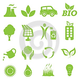 Ecology and environment icon set