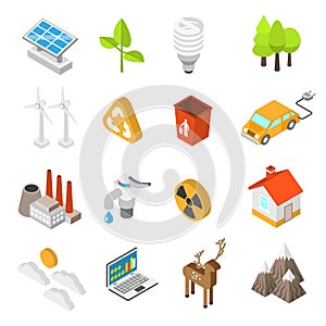 Ecology And Environment Protection Icon Set