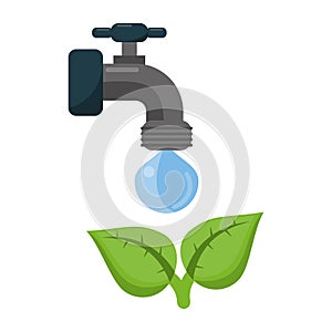 Ecology faucet tap with water