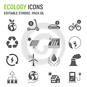 Ecology glyph icon set