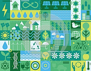 Ecology green background nature planet protection care recycling save concept. Earth day background