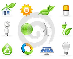 Ecology and Green Energy icon set