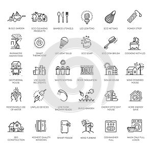 Ecology green house. Vector icons. Ecology symbols