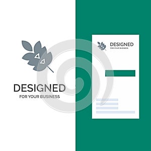 Ecology, Green, Leaf, Plant, Spring Grey Logo Design and Business Card Template