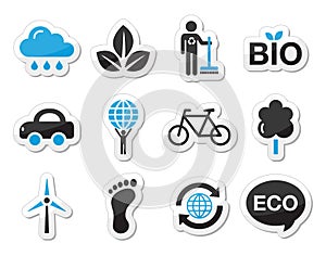 Ecology, green, recycling icons set