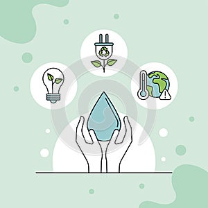 ecology hands lifting drop