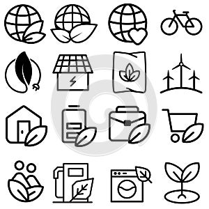 Ecology icon vector set. green energy illustration sign collection. Eco symbol. alternative energy logo.