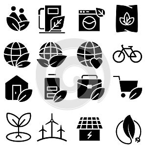 Ecology icon vector set. green energy illustration sign collection. Eco symbol. alternative energy logo.