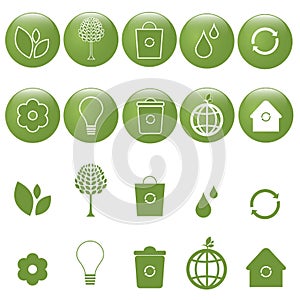 Ecology icons set - vector