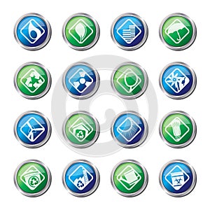 Ecology icons - Set for Web Applications over colored background