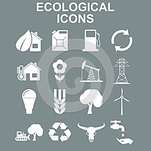 Ecology icons. Vector concept illustration for design