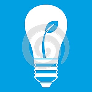 Ecology idea bulb with plant icon white