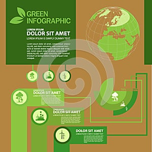 Ecology Infographic design template with graphic elements set illustration. Vector file in layers for easy editing.