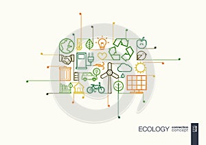 Ecology integrated thin line symbols.