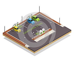 Ecology Isometric Electric Vehicles Charging photo