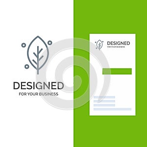 Ecology, Leaf, Nature, Spring Grey Logo Design and Business Card Template