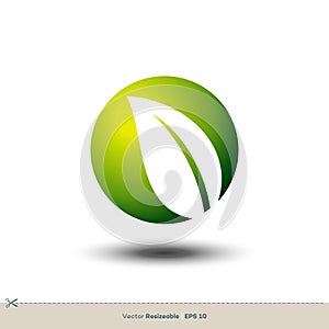 Ecology Leaf Sphere Icon Vector Logo Template Illustration Design. Vector EPS 10