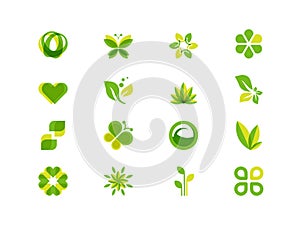 Ecology leaves and symbols