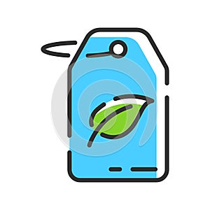 Ecology line icon. Eco logo for green product. Vector illustration