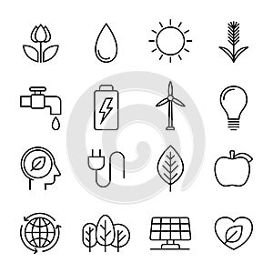 Ecology line icons