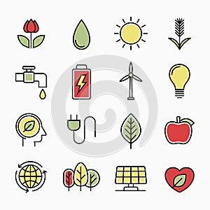 Ecology line icons