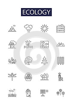 Ecology line vector icons and signs. green, nature, environment, eco, earth, recycle, plant,concept outline vector