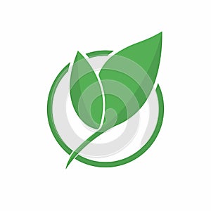 Ecology logo. Abstract eco green leaf symbol, icon. Eco friendly concept for company logo, bio and organic food