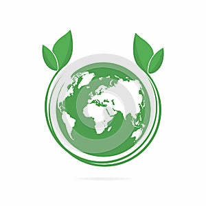 Ecology logo. Eco world symbol, icon. Eco friendly concept for company logo